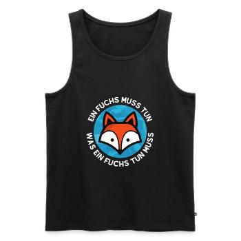 FUCHS - Männer Premium Bio Tank Top - Schwarz - Vorne - AI Model Male 178 light (178cm)