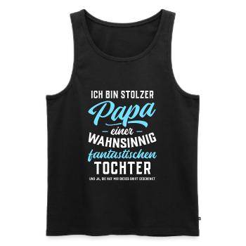 Ich bin stolzer Papa einer fantastischen Tochter - Männer Premium Bio Tank Top - Schwarz - Vorne - Michal (187cm)