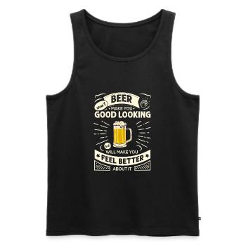 Beer Won't Make You Lustiger Bier Humor Spruch - Männer Premium Bio Tank Top - Schwarz - Vorne - AI Model Male 178 light (178cm)