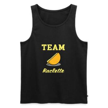 Team raclette fromage suisse valais - Débardeur bio Premium Homme - noir - Devant - AI Model Male 178 light (178cm)