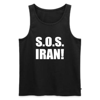 Sos iran - Men's Premium Organic Tank Top - black - Front - AI Model Male 178 light (178cm)