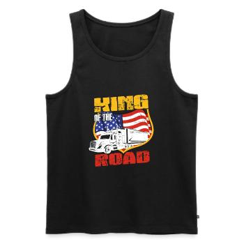 Trucker King Of The Road Trucking Truck Lover - Débardeur bio Premium Homme - noir - Devant - Michal (187cm)