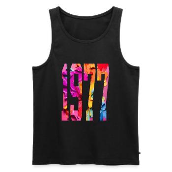 BUNT 49TH BIRTHDAY 1977 - Men's Premium Organic Tank Top - black - Front - AI Model Male 178 light (178cm)