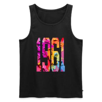 BUNT 65TH BIRTHDAY 1961 - Men's Premium Organic Tank Top - black - Front - AI Model Male 178 light (178cm)
