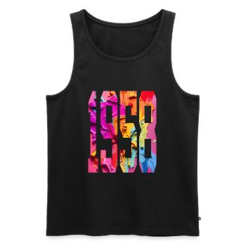 BUNT 68TH BIRTHDAY 1958 - Men's Premium Organic Tank Top - black - Front - AI Model Male 178 light (178cm)