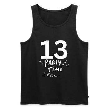 13 - Men's Premium Organic Tank Top - black - Front - AI Model Male 178 light (178cm)