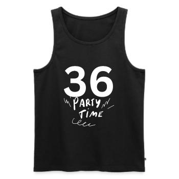 36 - Men's Premium Organic Tank Top - black - Front - AI Model Male 178 light (178cm)