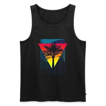 Palme (Dreieck, Streifen) - Männer Premium Bio Tank Top - Schwarz - Vorne - AI Model Male 178 light (178cm)