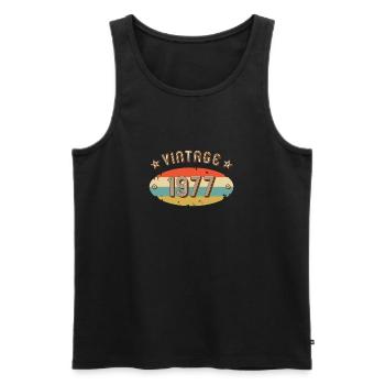 1977 Vintage - Männer Premium Bio Tank Top - Schwarz - Vorne - AI Model Male 178 light (178cm)