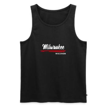 Milwaukee Wisconsin - Men's Premium Organic Tank Top - black - Front - AI Model Male 178 light (178cm)