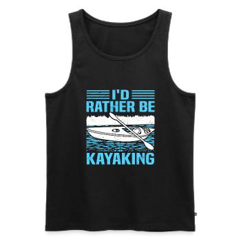 I'd Rather Be Kayaing Funny Kayak - Men's Premium Organic Tank Top - black - Front - Michal (187cm)