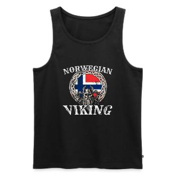 Viking norvégien Drapeau de la Norvège Proud Viking - Débardeur bio Premium Homme - noir - Devant - Michal (187cm)