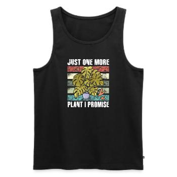 Just One More Plant I Promise Plantaholic Therapy - Men's Premium Organic Tank Top - black - Front - Michal (187cm)