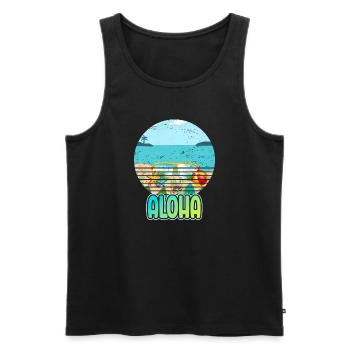 Aloha Beaches Tropical Hawaiian Summer Island - Männer Premium Bio Tank Top - Schwarz - Vorne - Michal (187cm)