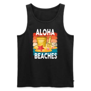 Aloha Beaches Tropical Hawaiian Summer Island - Männer Premium Bio Tank Top - Schwarz - Vorne - Michal (187cm)