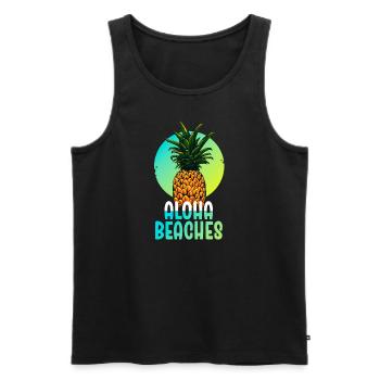 Aloha Beaches Tropical Hawaiian Summer Island - Männer Premium Bio Tank Top - Schwarz - Vorne - Michal (187cm)