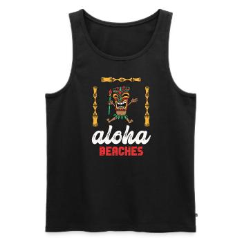 Aloha Beaches Tropical Hawaiian Summer Island - Männer Premium Bio Tank Top - Schwarz - Vorne - Michal (187cm)
