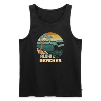Aloha Beaches Tropical Hawaiian Summer Island - Männer Premium Bio Tank Top - Schwarz - Vorne - Michal (187cm)