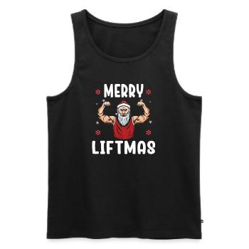 Merry Liftmas - Christmas Bodybuilder Gym Workout - Männer Premium Bio Tank Top - Schwarz - Vorne - Michal (187cm)