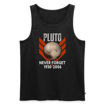 Never Forget Pluto Design Retro Style Funny Space - Männer Premium Bio Tank Top - Schwarz - Vorne - Michal (187cm)
