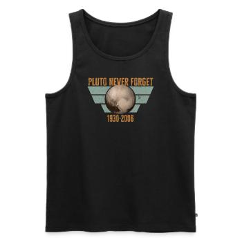 Never Forget Pluto Design Retro Style Funny Space - Männer Premium Bio Tank Top - Schwarz - Vorne - AI Model Male 178 light (178cm)