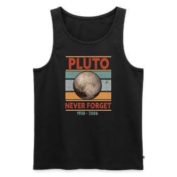 Never Forget Pluto Design Retro Style Funny Space - Men's Premium Organic Tank Top - black - Front - Michal (187cm)