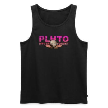 Never Forget Pluto Design Retro Style Funny Space - Männer Premium Bio Tank Top - Schwarz - Vorne - Michal (187cm)