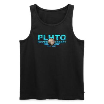 Never Forget Pluto Design Retro Style Funny Space - Men's Premium Organic Tank Top - black - Front - Michal (187cm)