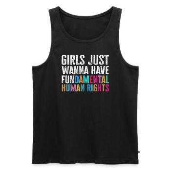 Girls Just Wanna Have Fundamental Human Rights - Men's Premium Organic Tank Top - black - Front - Michal (187cm)