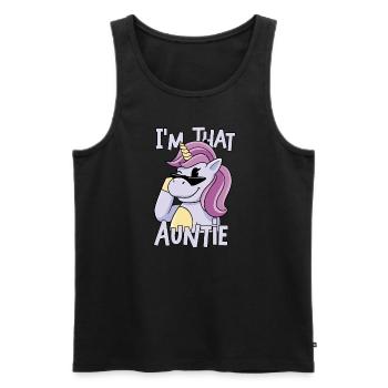 I am That Auntie - Männer Premium Bio Tank Top - Schwarz - Vorne - AI Model Male 178 light (178cm)
