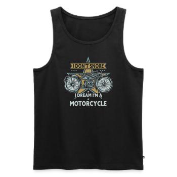 Je ne ronfle pas, je rêve que je suis une moto - Débardeur bio Premium Homme - noir - Devant - AI Model Male 178 light (178cm)