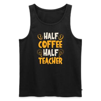 Half Coffee Half Teacher - Men's Premium Organic Tank Top - black - Front - AI Model Male 178 light (178cm)