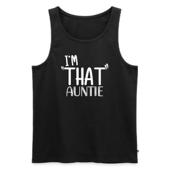 I am That Auntie - Männer Premium Bio Tank Top - Schwarz - Vorne - AI Model Male 178 light (178cm)