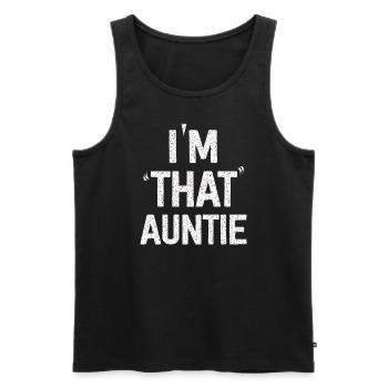 I am That Auntie - Männer Premium Bio Tank Top - Schwarz - Vorne - AI Model Male 178 light (178cm)