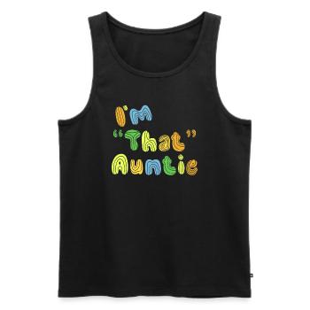 I am That Auntie - Männer Premium Bio Tank Top - Schwarz - Vorne - AI Model Male 178 light (178cm)