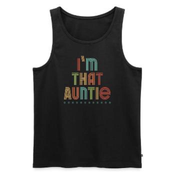 I am That Auntie - Männer Premium Bio Tank Top - Schwarz - Vorne - AI Model Male 178 light (178cm)