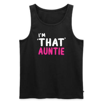 I am That Auntie - Männer Premium Bio Tank Top - Schwarz - Vorne - AI Model Male 178 light (178cm)