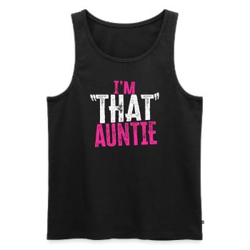 I am That Auntie - Männer Premium Bio Tank Top - Schwarz - Vorne - AI Model Male 178 light (178cm)