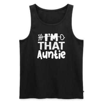I am That Auntie - Männer Premium Bio Tank Top - Schwarz - Vorne - AI Model Male 178 light (178cm)