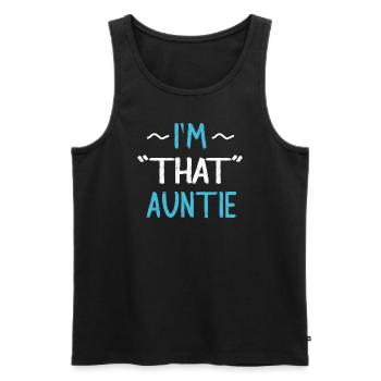 I am That Auntie - Männer Premium Bio Tank Top - Schwarz - Vorne - AI Model Male 178 light (178cm)