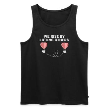We Rise By Lifting Others Inspirational Quote - Männer Premium Bio Tank Top - Schwarz - Vorne - Michal (187cm)