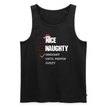 Nice Naughty Innocent Until Proven Guilty - Men's Premium Organic Tank Top - black - Front - AI Model Male 178 light (178cm)