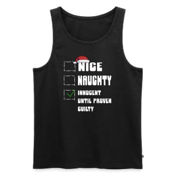 Nice Naughty Innocent Until Proven Guilty - Men's Premium Organic Tank Top - black - Front - AI Model Male 178 light (178cm)