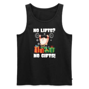 No Lifts No Gifts Christmas Gym Ugly Santa - Men's Premium Organic Tank Top - black - Front - Michal (187cm)