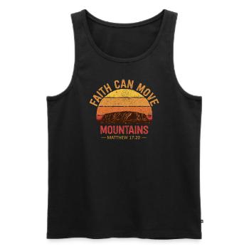 Christian Faith Can Move Mountains Jesus Christ - Männer Premium Bio Tank Top - Schwarz - Vorne - AI Model Male 178 light (178cm)