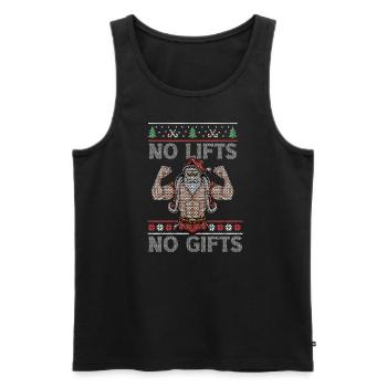 No Lifts No Gifts Christmas Gym Ugly Santa - Männer Premium Bio Tank Top - Schwarz - Vorne - Michal (187cm)