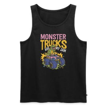 Les Monster Trucks sont ma jam vintage rétro - Débardeur bio Premium Homme - noir - Devant - Michal (187cm)