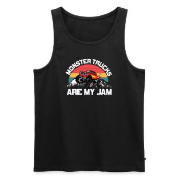 Les Monster Trucks sont ma jam vintage rétro - Débardeur bio Premium Homme - noir - Devant - Michal (187cm)