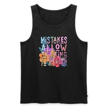Mistakes Allow Thinking To Happen School Math - Men's Premium Organic Tank Top - black - Front - AI Model Male 178 light (178cm)