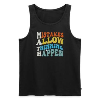 Mistakes Allow Thinking To Happen School Math - Men's Premium Organic Tank Top - black - Front - AI Model Male 178 light (178cm)